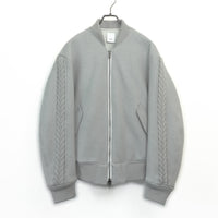 Wool felt cable flight jacket Pale Khaki