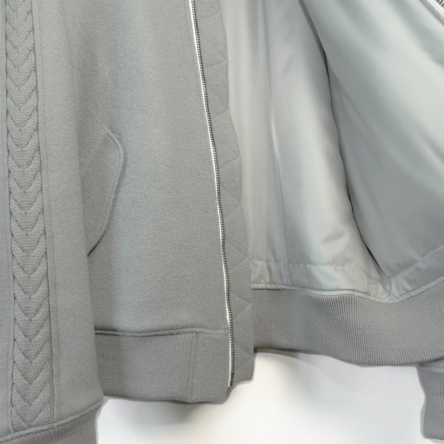 Wool felt cable flight jacket Pale Khaki
