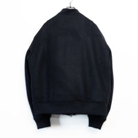 Wool felt cable flight jacket Dark navy