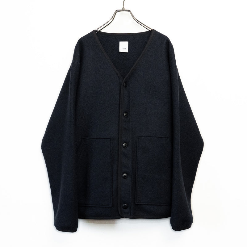 Wool felt liner cardigan  Dark navy