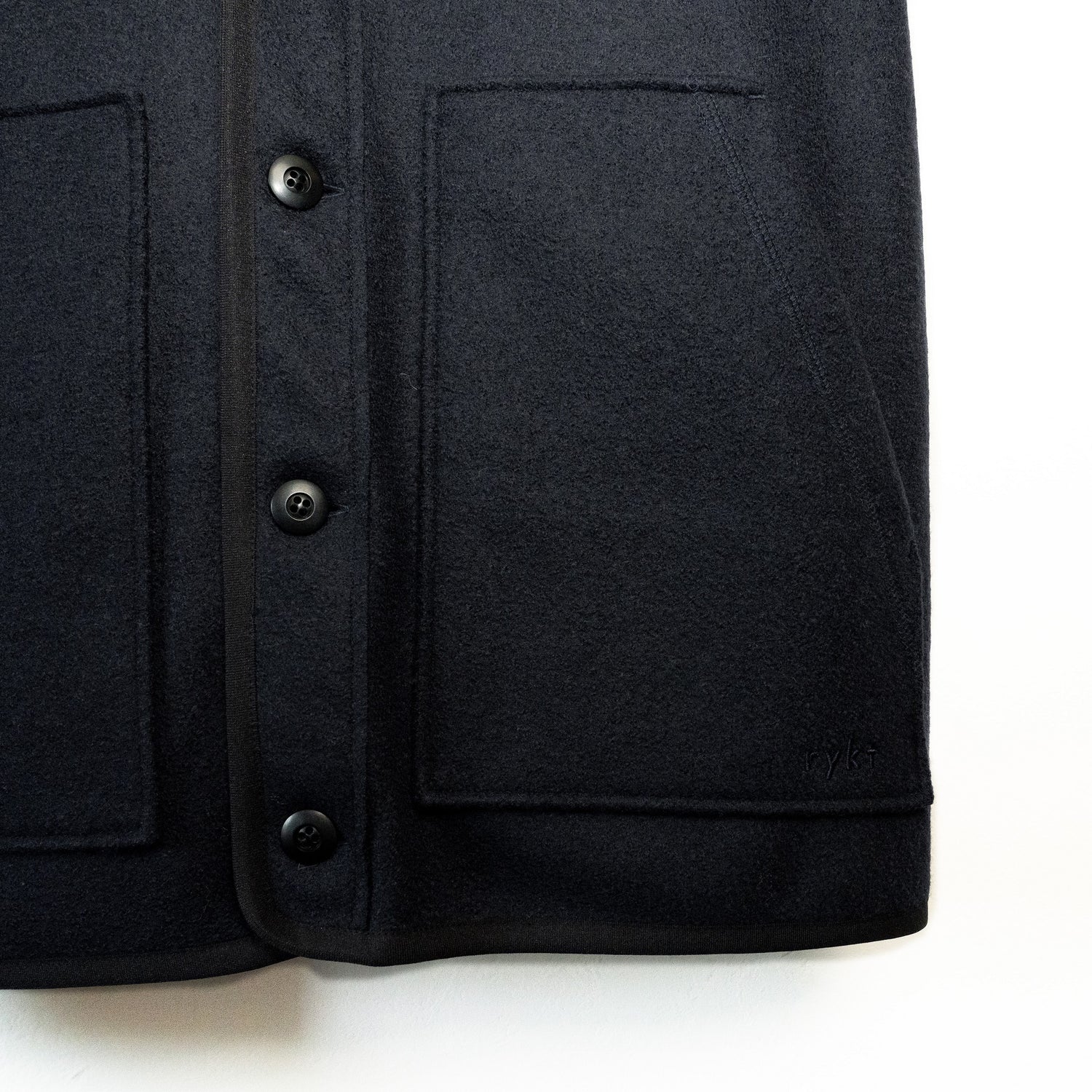 Wool felt liner cardigan  Dark navy