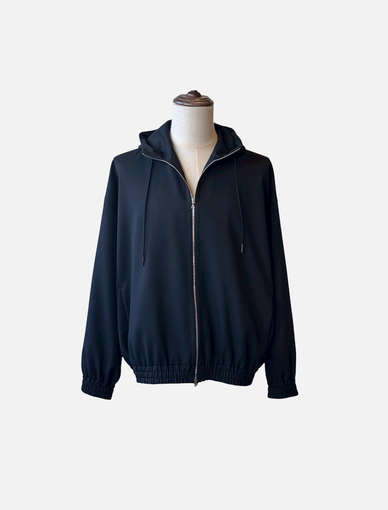 「SLIVER（スリバー）」TWR KERSEY ZIP-UP PARKA BLACK
