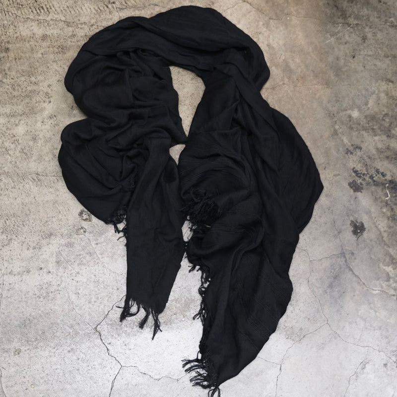 LEATHER IN STOLE / RAYON SILK カラー：ブラック