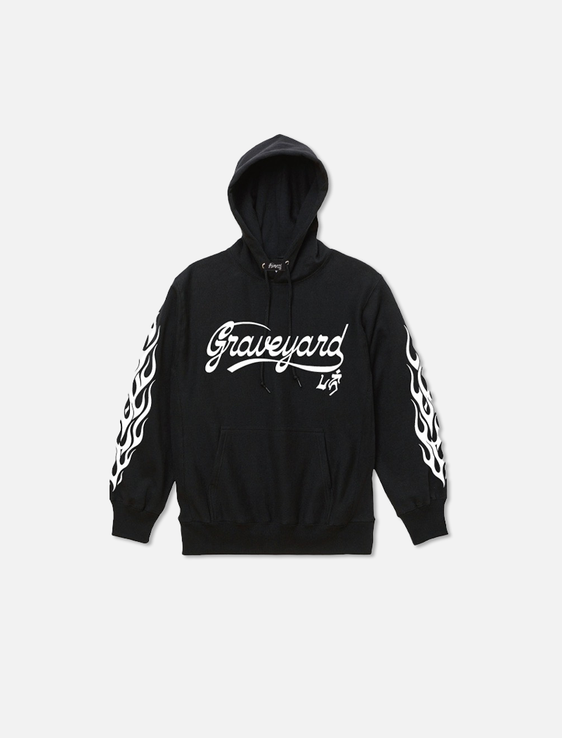 F&G01 12oz  SWEAT HOODIE BK/MARIA&FLAMES