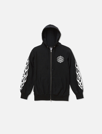 F&G04 12oz  SWEAT ZIP HOODIE BK/MARIA&FLAMES