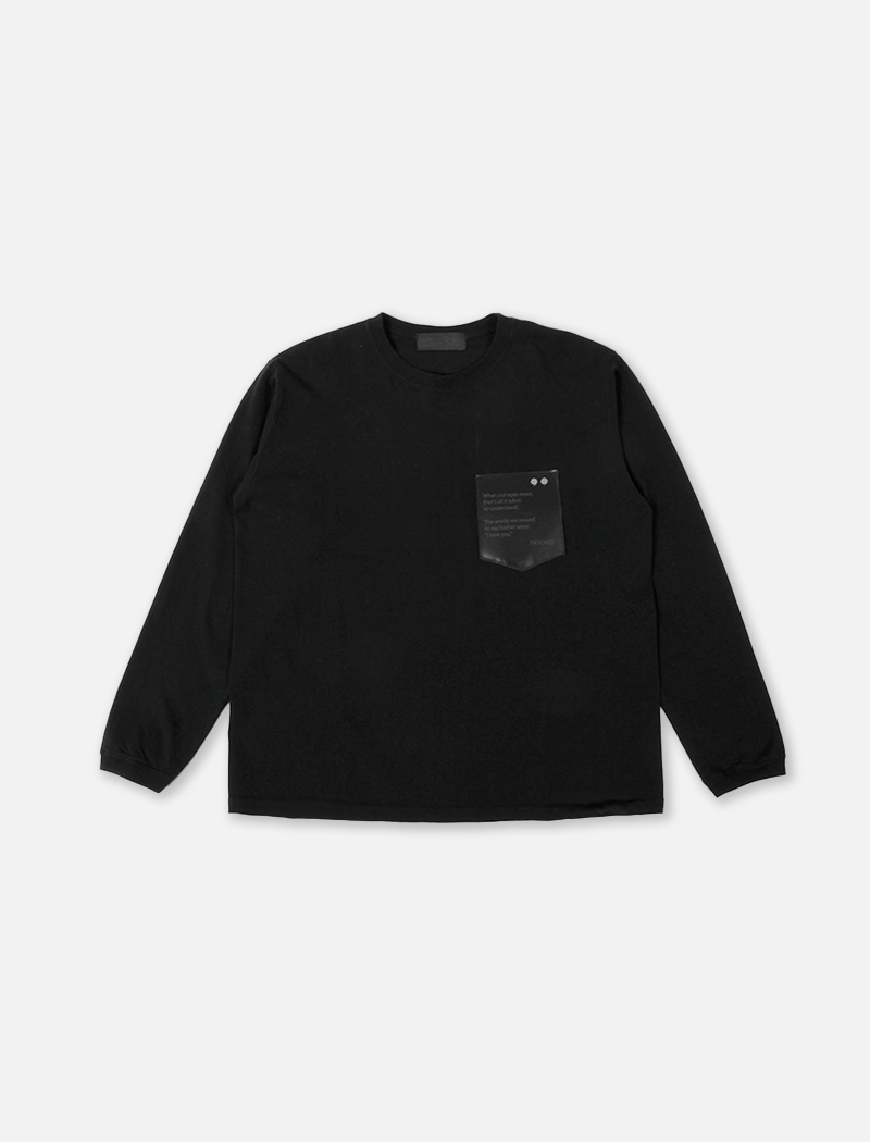 ID1905 US COTTON STUDS LONG T-SHIRT BLACK