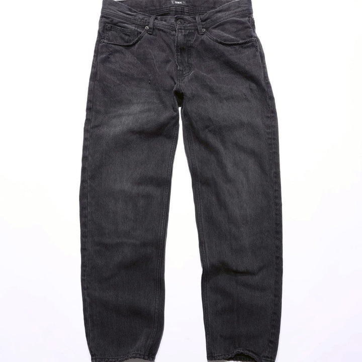 12oz SOFT BLACK DENIM 5P STRAIGHT GREY