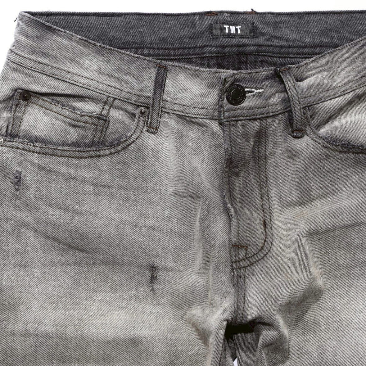 12oz SOFT BLACK DENIM 5P STRAIGHT LIGHT GREY