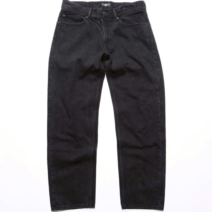12oz SOFT BLACK DENIM 5P STRAIGHT BLACK