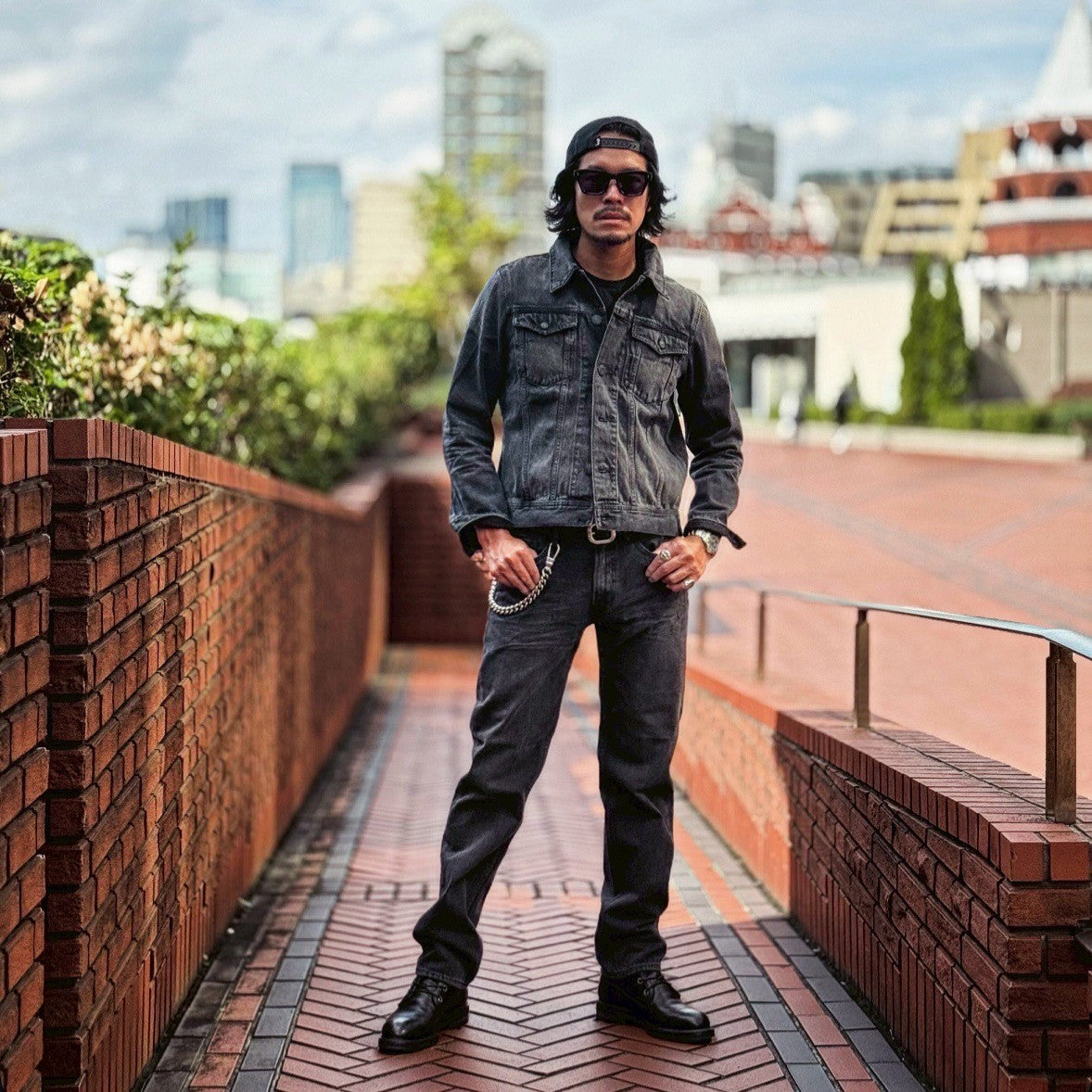 12oz SOFT BLACK DENIM 5P STRAIGHT GREY