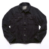 12oz SOFT BLACK DENIM TRUCKER JACKET BLACK