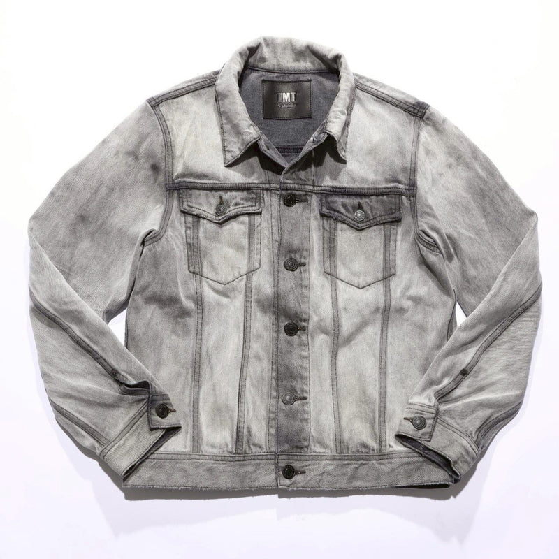 12oz SOFT BLACK DENIM TRUCKER JACKET LIGHT GREY