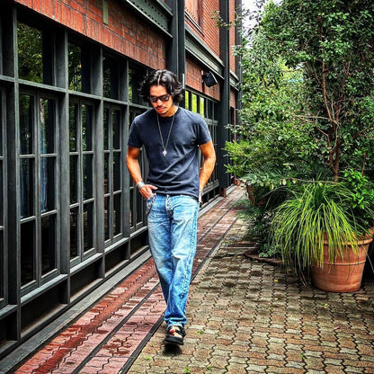 BLACK COTTON JERSEY S/S TEE