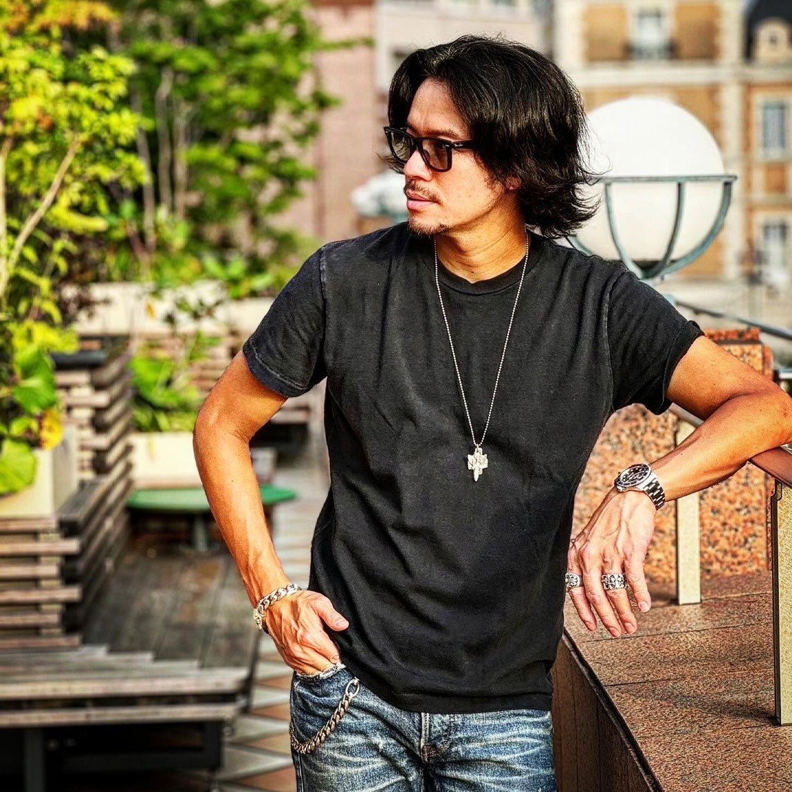 BLACK COTTON JERSEY S/S TEE