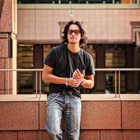BLACK COTTON JERSEY S/S TEE