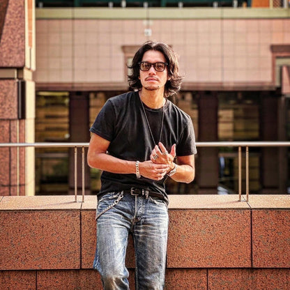 BLACK COTTON JERSEY S/S TEE