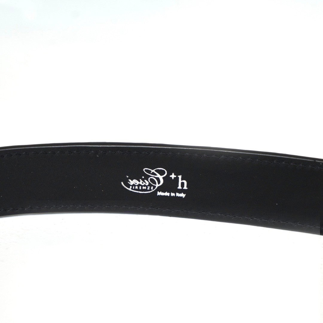 【受注終了】 Cisei + h  x  THE BAR  極上のシルバーリングベルト C2001 W RING BELT ブラック×シルバー１