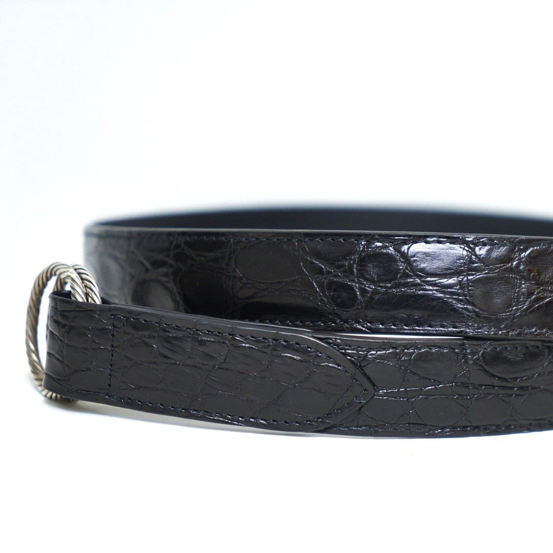 【受注終了】 Cisei + h  x  THE BAR  極上のシルバーリングベルト C2001 W RING BELT ブラック×シルバー１