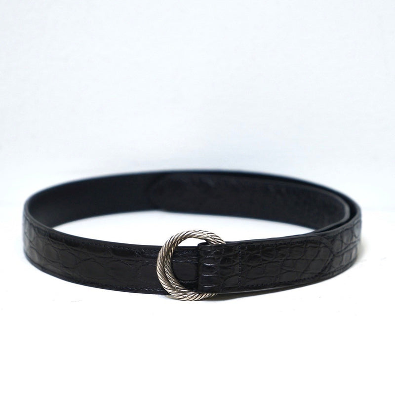 【受注終了】 Cisei + h  x  THE BAR  極上のシルバーリングベルト C2001 W RING BELT ブラック×シルバー１