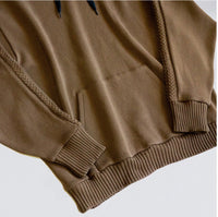 Compact spin cotton hoodie Brown
