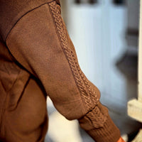 Compact spin cotton hoodie Brown