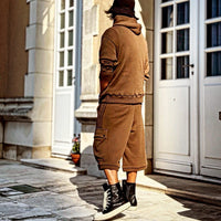 Compact spin cotton hoodie Brown