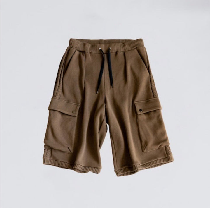Compact spin cotton long shorts brown