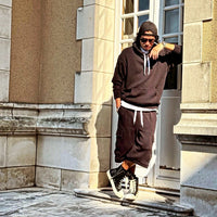 Compact spin cotton hoodie Black