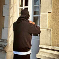 Compact spin cotton hoodie Black