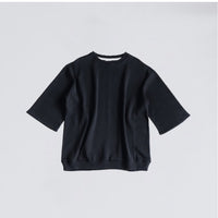 Compact spin cotton oversized pullover Black