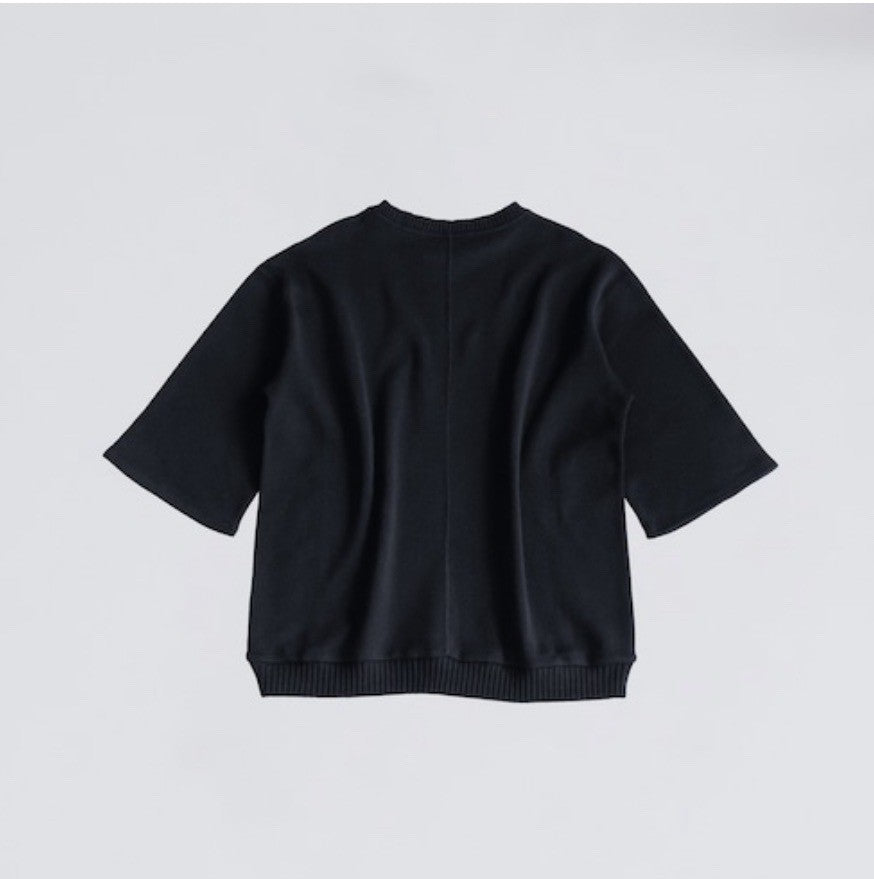 Compact spin cotton oversized pullover Black