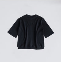 Compact spin cotton oversized pullover Black
