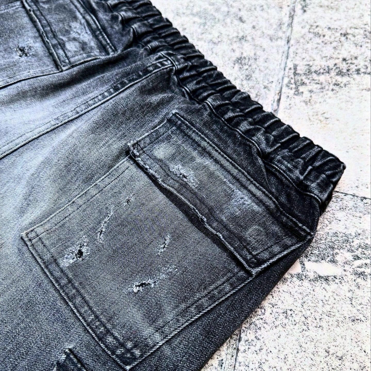 「DERANGE Crushed Special Edition」CLASH DENIM CARGO SKINNY PANTS
