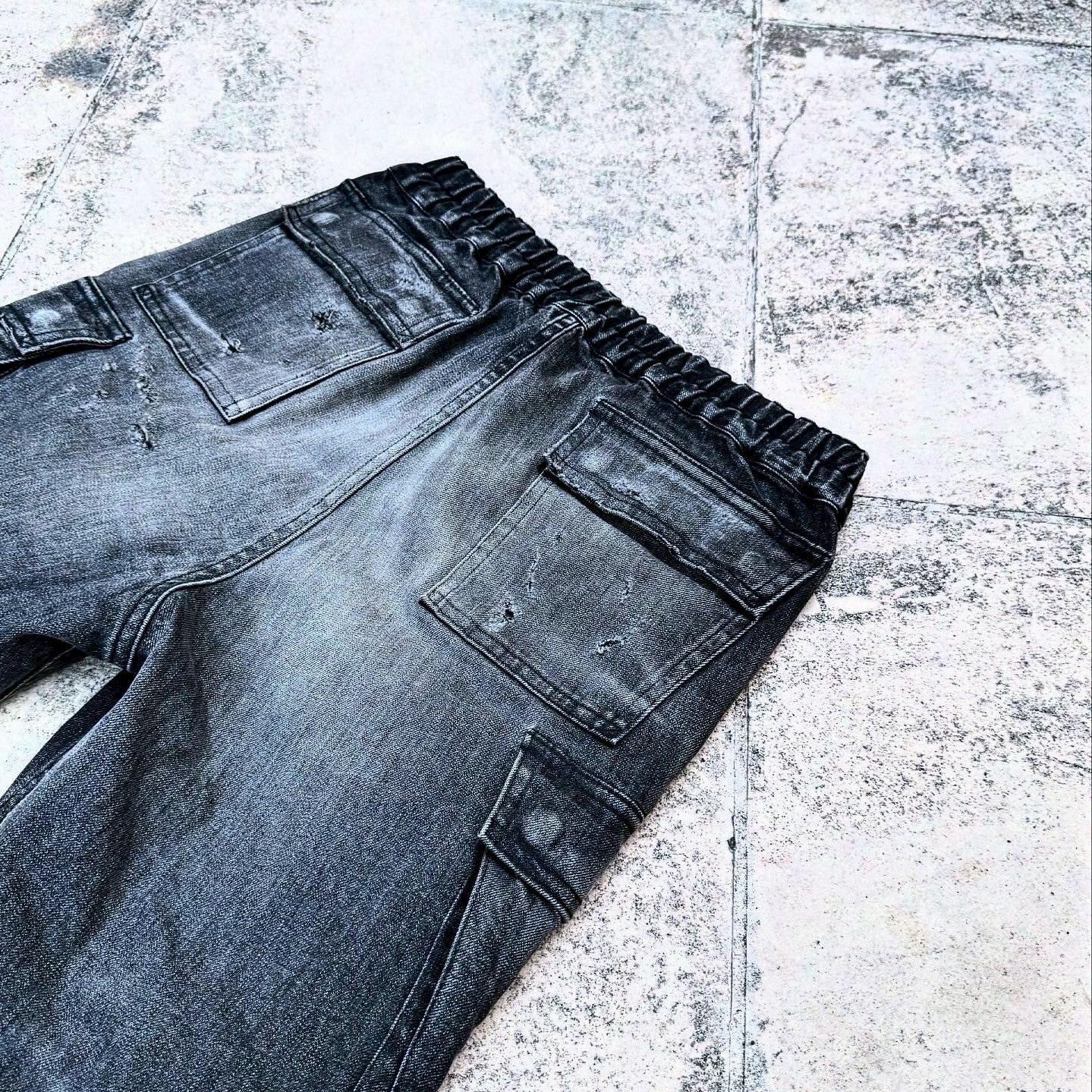 「DERANGE Crushed Special Edition」CLASH DENIM CARGO SKINNY PANTS