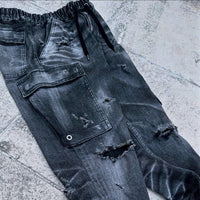 「DERANGE Crushed Special Edition」CLASH DENIM CARGO SKINNY PANTS
