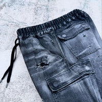 「DERANGE Crushed Special Edition」CLASH DENIM CARGO SKINNY PANTS