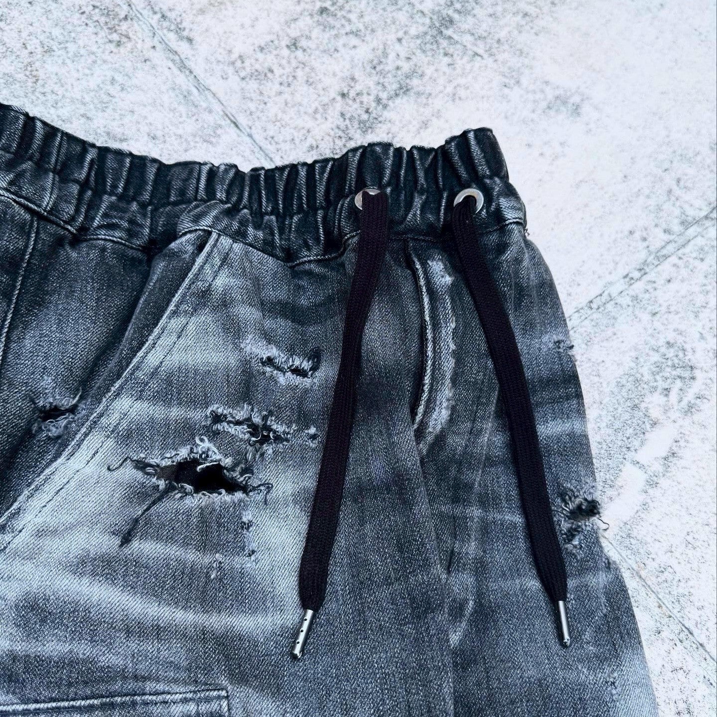 「DERANGE Crushed Special Edition」CLASH DENIM CARGO SKINNY PANTS