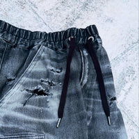 「DERANGE Crushed Special Edition」CLASH DENIM CARGO SKINNY PANTS