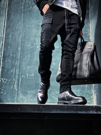 「DERANGE（デランジ）」ONE WASH DENIM CARGO SKINNY PANTS