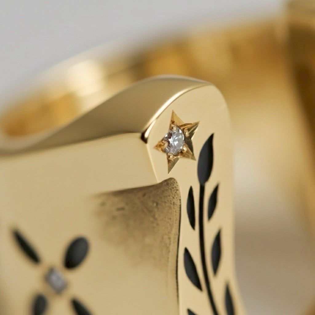 Laurel Horseshoe Ring Diamond K18YG