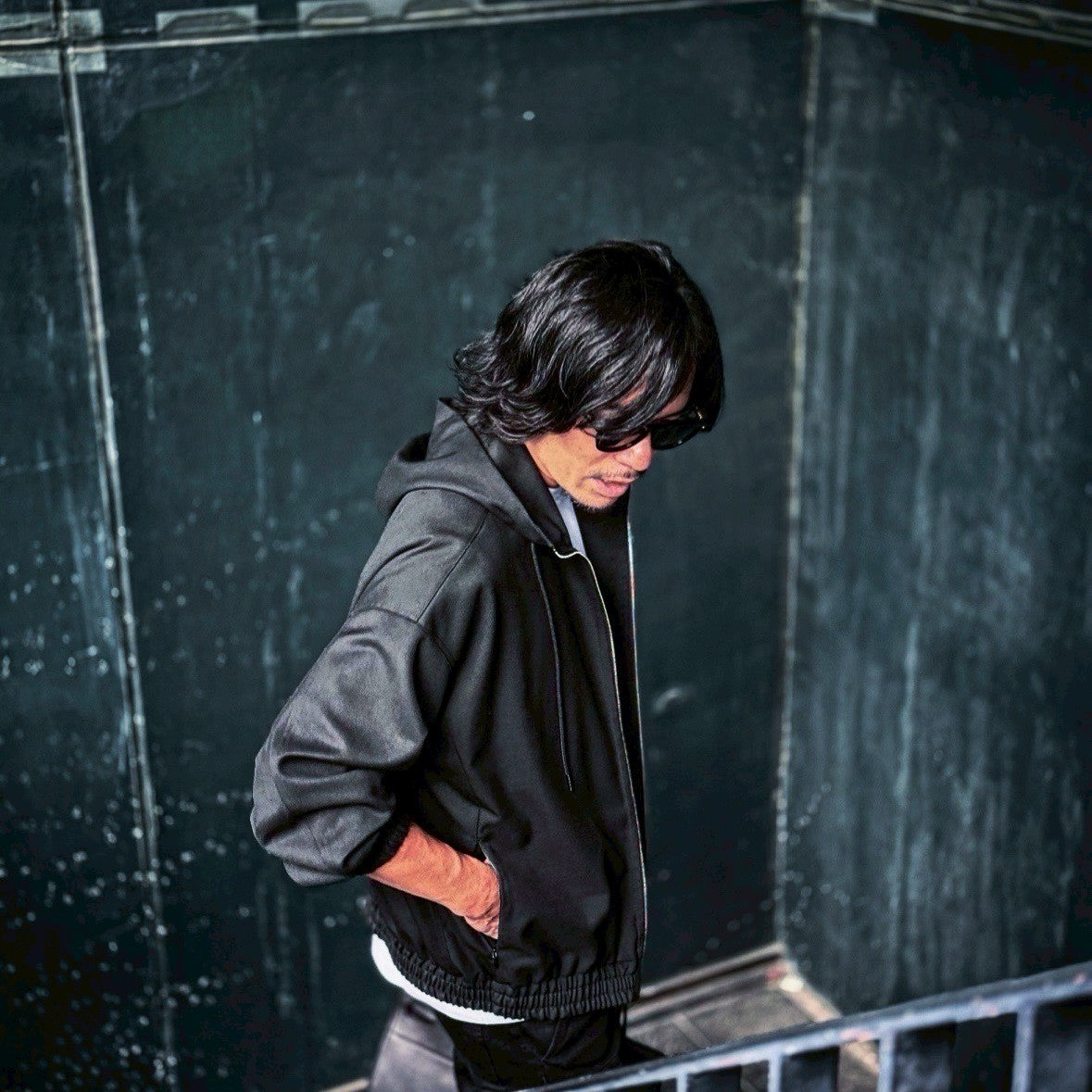 「SLIVER（スリバー）」TWR KERSEY ZIP-UP PARKA BLACK