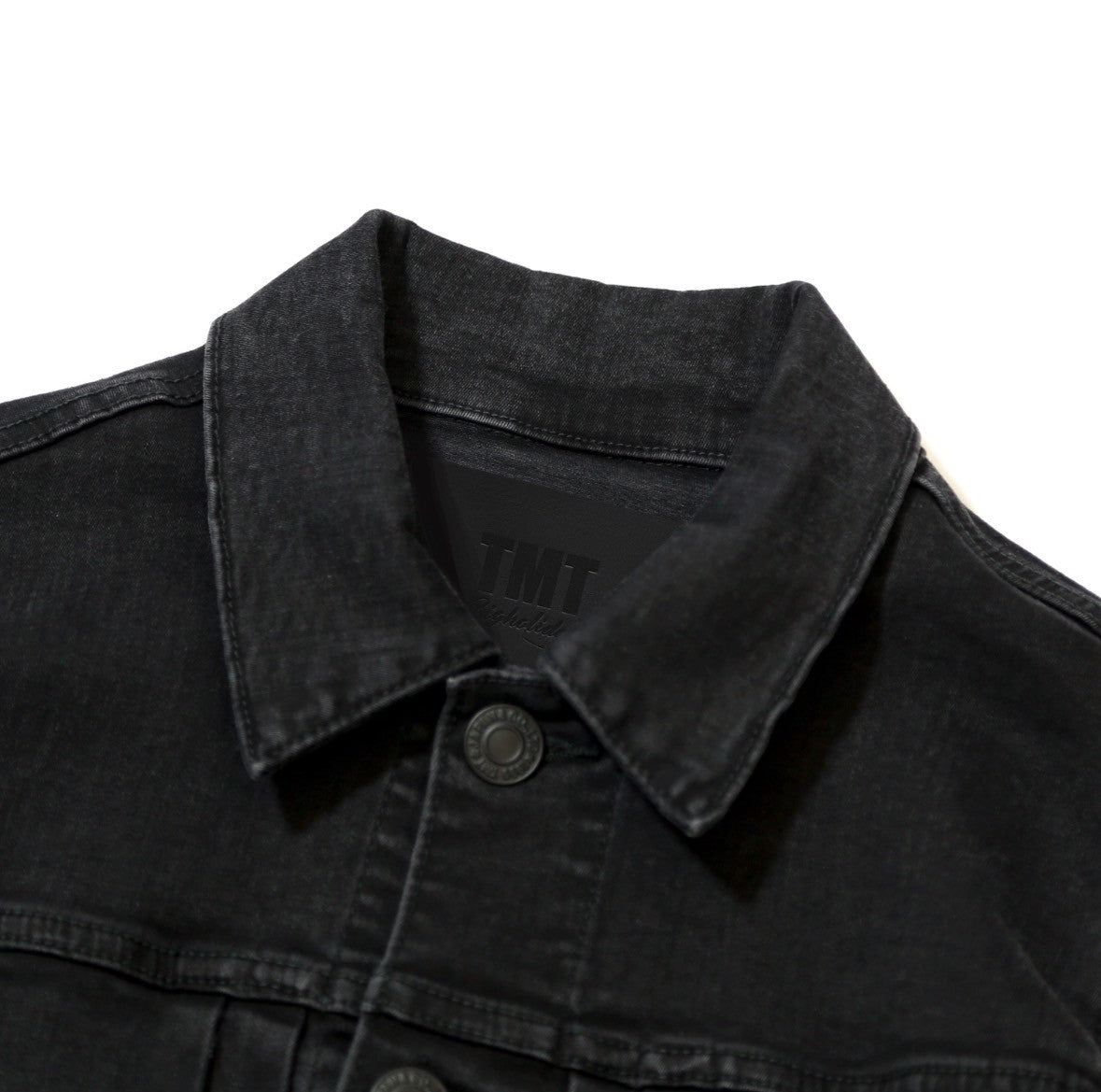 STRETCH COMFY DENIM JACKET #BLACK