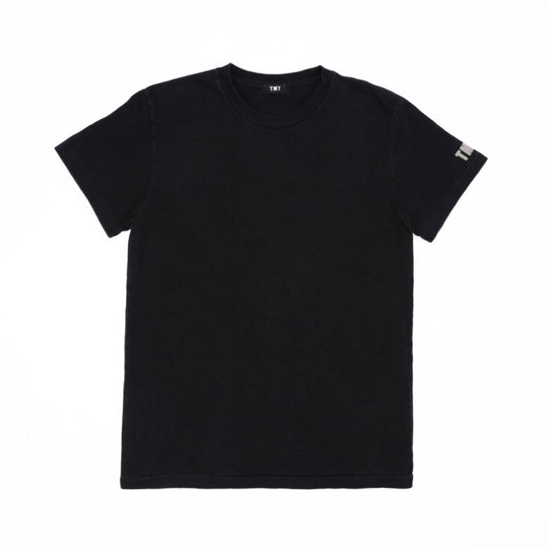 BLACK COTTON JERSEY S/S TEE