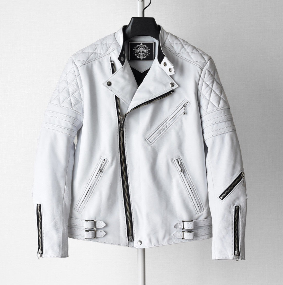 Nハリウッドのホワイトレザージャケット BLACK BEAR BRAND x Y'2 LEATHER - Ivory Horsehide Western Car Coat