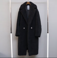 THE BAR別注フェイクボアロングコート「SALDO（サルド）」#ブラック ※シルバー釦