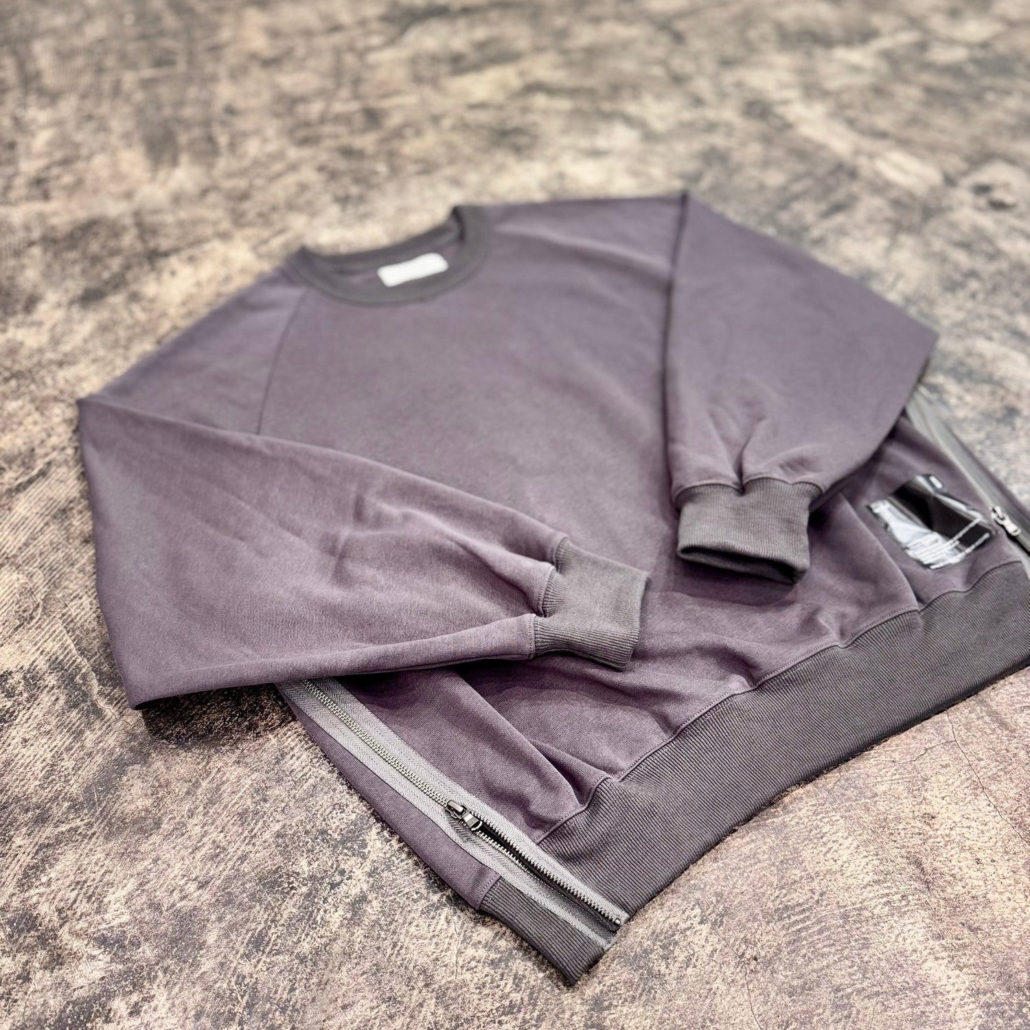 THE BAR x WIZZARD PRINT SIDE ZIP SWEAT "THE BAR LOGO" #CHARCOAL