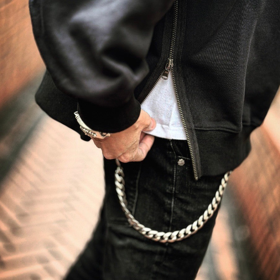 THE BAR x WIZZARD PRINT SIDE ZIP SWEAT "THE BAR LOGO" #BLACK