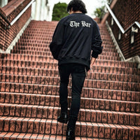 THE BAR x WIZZARD PRINT SIDE ZIP SWEAT "THE BAR LOGO" #BLACK