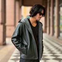 ムートンフード付きジャケット「 LATOUR（ラトゥール）」 ブラック