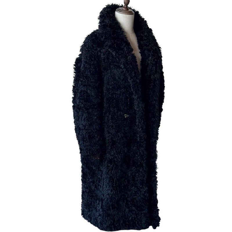 フェイクカルガンロングコート「Rougeard（ルジャール）」 ブラック